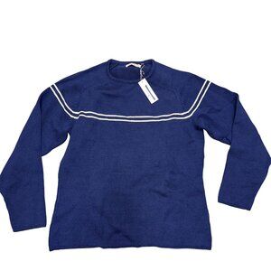 NWT Guideboat Co Lake Placid Downhill Navy Blue & White Sweater Men's Large L
